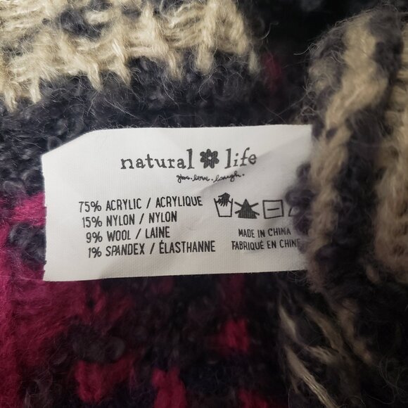 Natural Life Calla Jacquard Cardigan Sweater Soft Thick Warm Oversized Gray - Picture 8 of 9